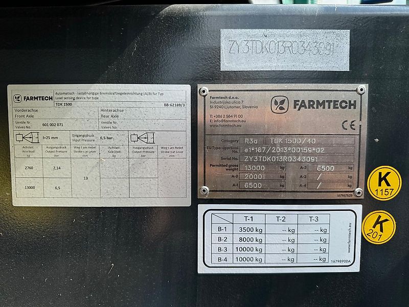 Farmtech TDK 1500 S 40 Kipper - Neufahrzeug, sofort Lieferbar
